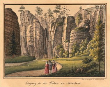Eingang in die Felsen zu Adersbach Carl Theodor Mattis