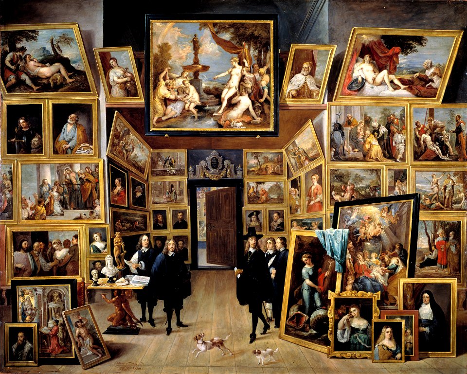 El archiduque Leopoldo Guillermo en su galería de pinturas en Bruselas (David Teniers II)