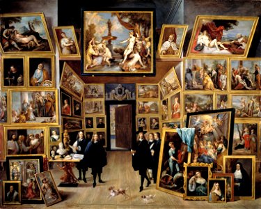 El archiduque Leopoldo Guillermo en su galería de pinturas en Bruselas (David Teniers II)