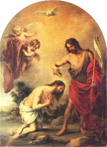 El Bautismo de Cristo, de Bartolomé Esteban Murillo (Capilla de San Antonio de la catedral de Sevilla)