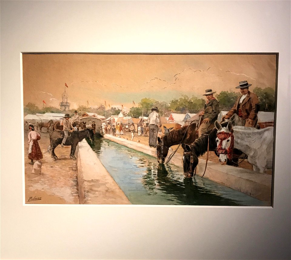 El Abrevadero, watercolor by Mariano Pedrero, collection Museo ABC, 1917