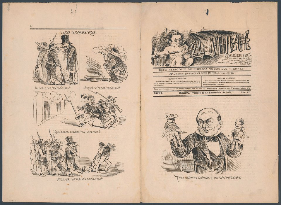 El Ahuizote, semanario feroz, aunque de buenos instintos, Viernes 13 de Noviembre de 1874 LCCN2006680122
