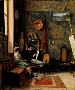 El descanso, estudio de un pintor, por Casimiro Sainz