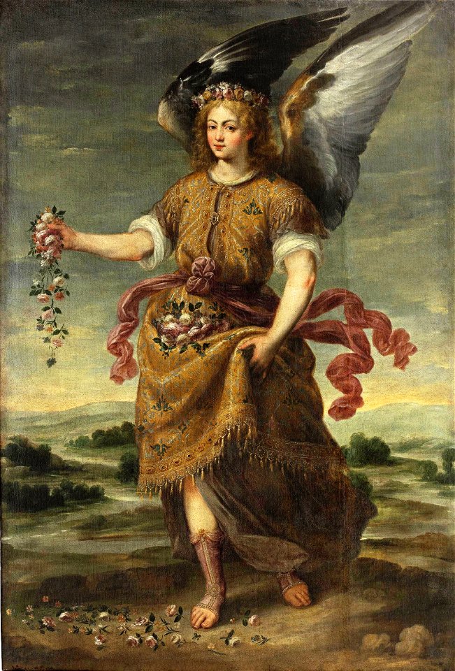 El Arcángel Baraquiel esparciendo flores, de Bartolomé Román (Museo del Prado)