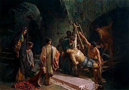 El entierro de San Sebastián (Museo del Prado). Free illustration for personal and commercial use.