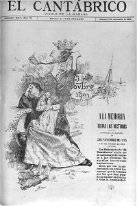El Cantábrico, Nov. 3rd 1895, front page, by Mariano Pedrero