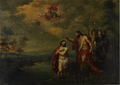 El Bautismo de Cristo. (Museo del Prado). Free illustration for personal and commercial use.