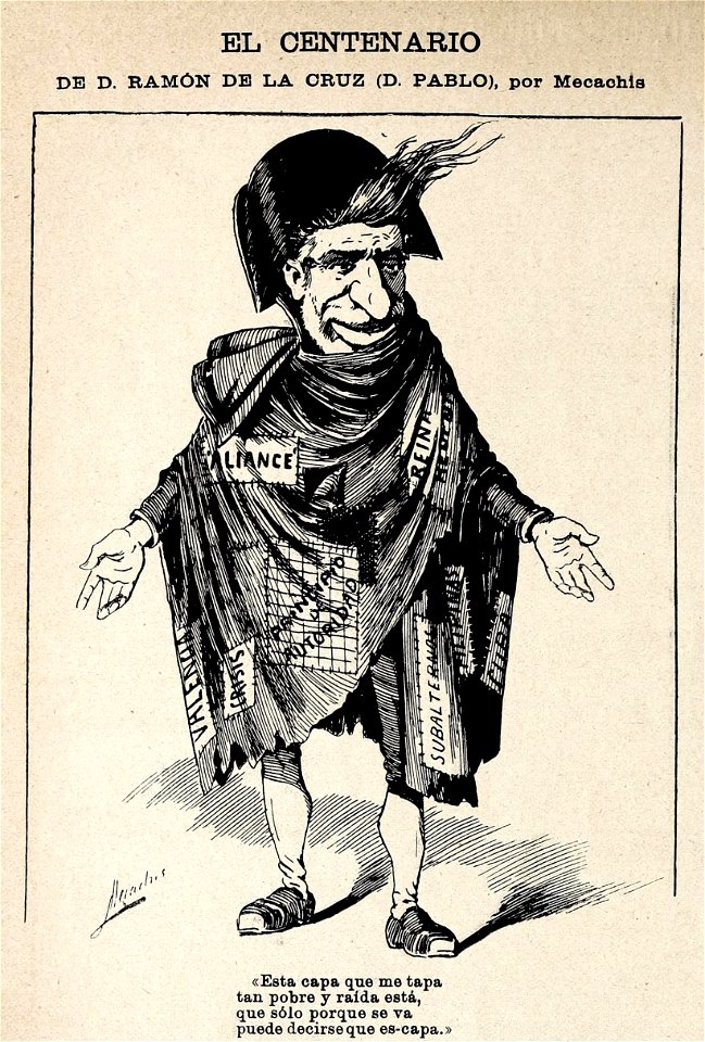 El centenario de D. Ramón de la Cruz (D. Pablo), por Mecachis