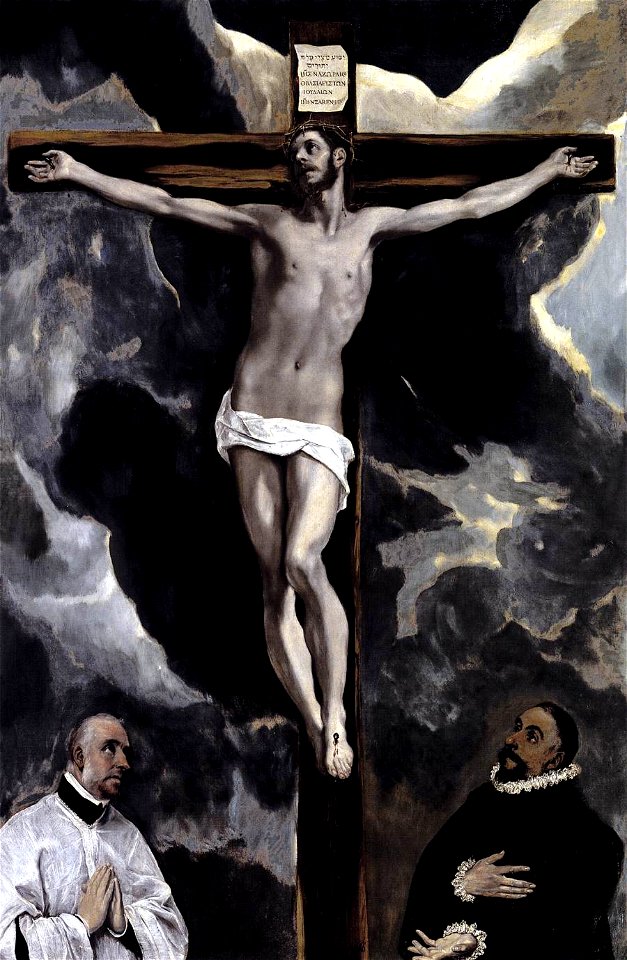 El Greco - Christ on the Cross Adored by Two Donors - WGA10459