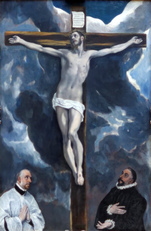 El Greco - Le Christ en croix adoré par deux donateurs 02