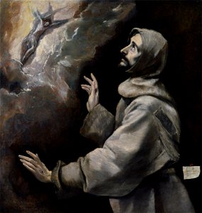 El Greco - Saint Francis Receiving the Stigmata - Walters 37424. Free illustration for personal and commercial use.