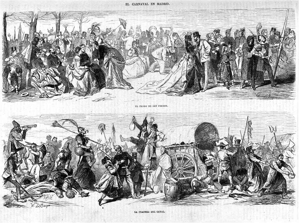 El carnaval en Madrid, de Valeriano Domínguez Bécquer