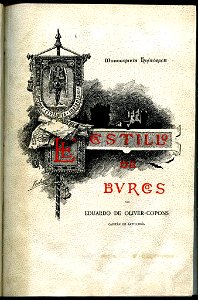 El Castillo de Burgos, 1893, portada por Mariano Pedrero, colección Biblioteca Diputación Burgos. Free illustration for personal and commercial use.