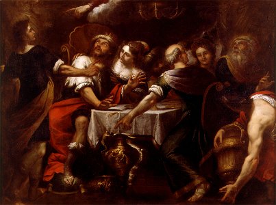 El festín de Baltasar, de Domenico Fiasella (Museo de Bellas Artes de Valencia)