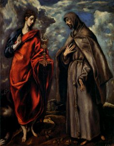 El Greco - Sts John and Francis - WGA10549. Free illustration for personal and commercial use.