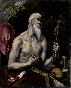 El Greco (Doménikos Theotokópoulos) - Saint Jerome - A73 - Hispanic Society of America. Free illustration for personal and commercial use.