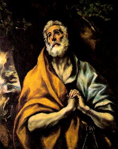El Greco - The Repentant Peter - WGA10547. Free illustration for personal and commercial use.