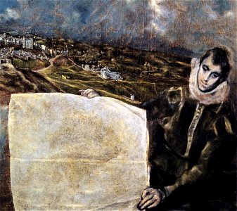 El Greco - View and Plan of Toledo (detail) - WGA10608