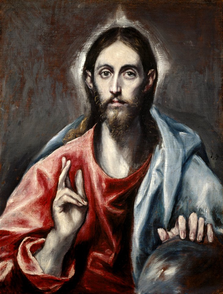 El Greco (Domenikos Theotokopoulos) - Christ Blessing ('The Saviour of the World') - Google Art Project