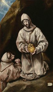 El Greco - Saint Francis and Brother Leo in Meditation, Frati 132w