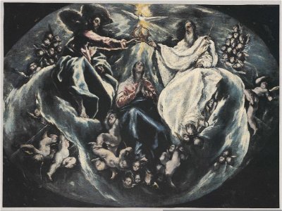 El Greco - Sketch for coronation of the virgin