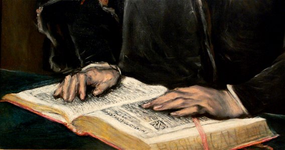El Greco Portrait of Dr Francesco di Pisa detail Kimbell
