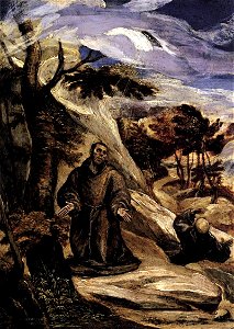 El Greco - St Francis Receiving the Stigmata - WGA10417. Free illustration for personal and commercial use.