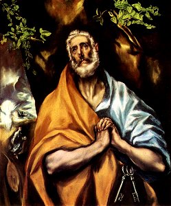 El Greco - St Peter in Penitence - WGA10569. Free illustration for personal and commercial use.