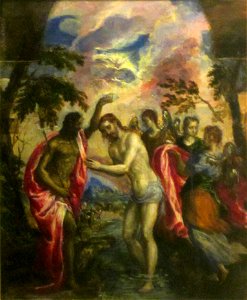 El Greco - The Baptism of Christ (1567), Historical Museum of Crete, cropped