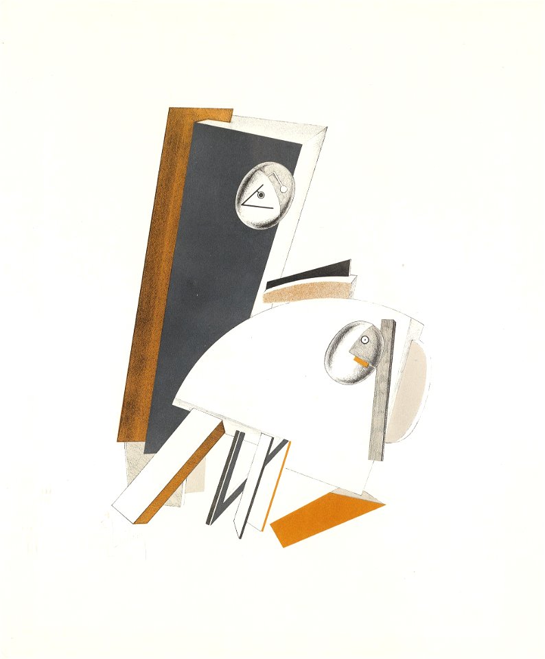 El Lissitzky Ängstliche Litho 1923