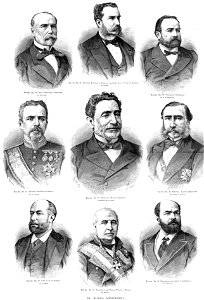 El nuevo ministerio de Sagasta, 1881, en La Ilustración Española y Americana. Free illustration for personal and commercial use.