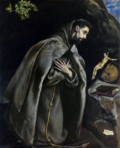 El Greco - St Francis in Prayer before the Crucifix - WGA10474. Free illustration for personal and commercial use.