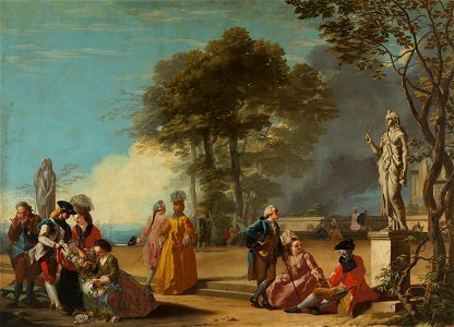 El parque del Retiro con paseantes, de José del Castillo