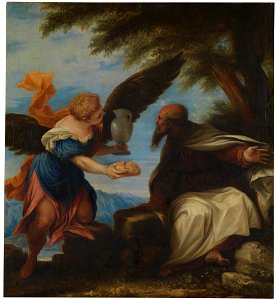 El profeta Elías y el ángel, de Juan Antonio de Frías y Escalante (Museo del Prado)