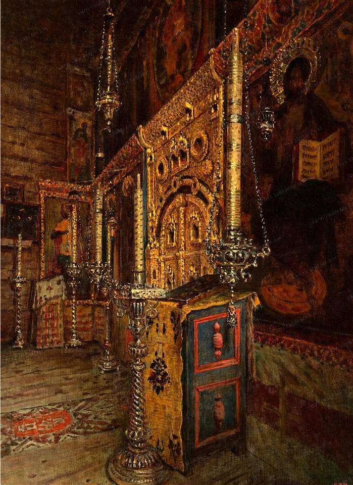 El iconostasio de la iglesia de San Juan Evangelista en Rostov