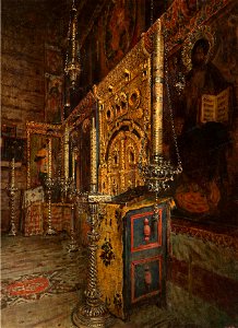 El iconostasio de la iglesia de San Juan Evangelista en Rostov