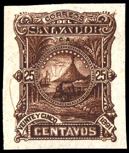 El Salvador 1891 25c Seebeck essay in dark brown