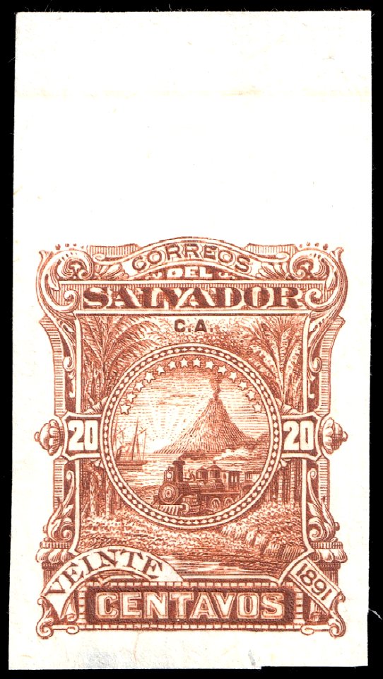 El Salvador 1891 20c Seebeck essay in brown