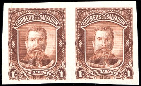 El Salvador 1895 1p Seebeck Ezeta essay pair brown