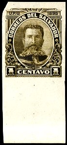 El Salvador 1895 1c Seebeck Ezeta essay olive brown