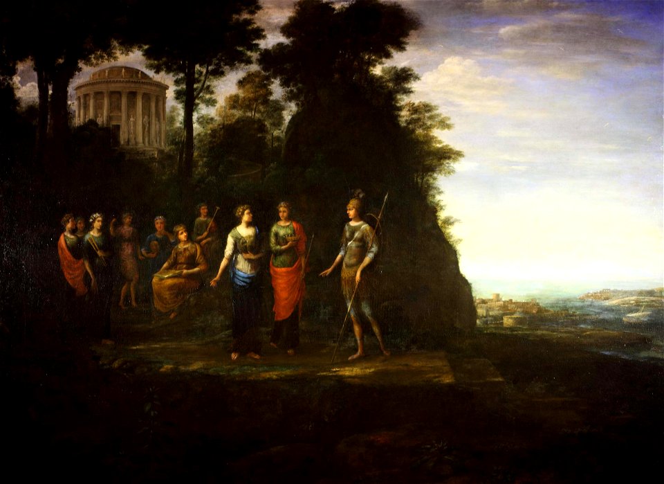 El Parnaso con Minerva visitando a las Musas