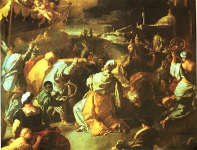 El traslado del Arca de la Alianza, atribuido a Francisco Solimena (Capilla de San Andrés de la catedral de Sevilla)