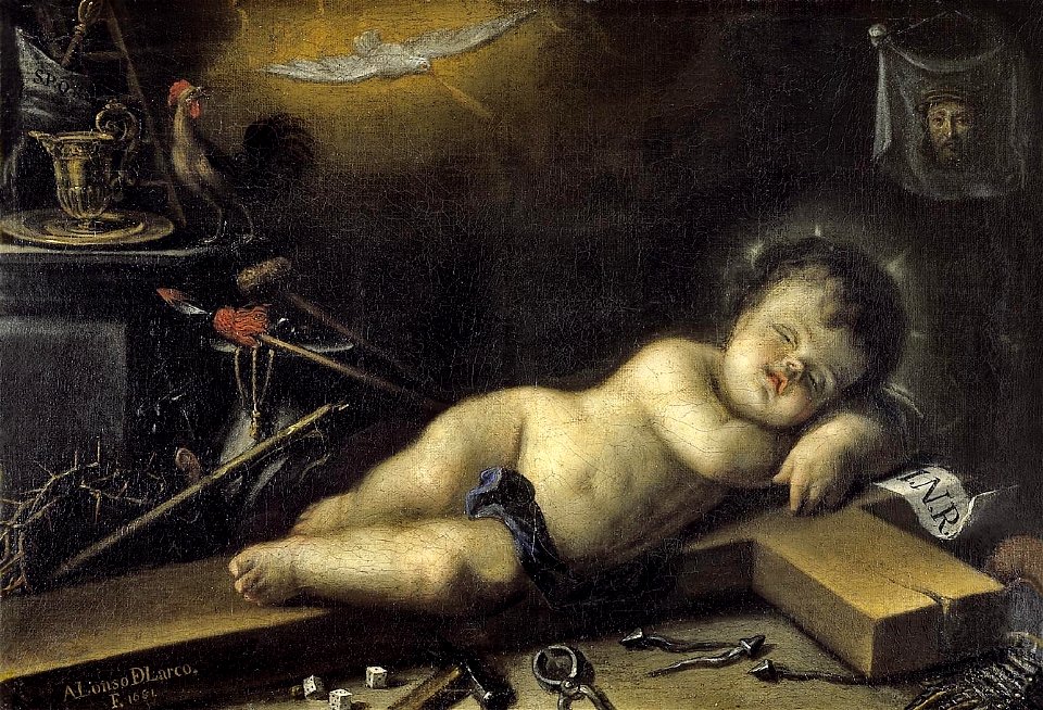 El Niño Dios dormido sobre la cruz, de Alonso del Arco (Real Academia de Bellas Artes de San Fernando)