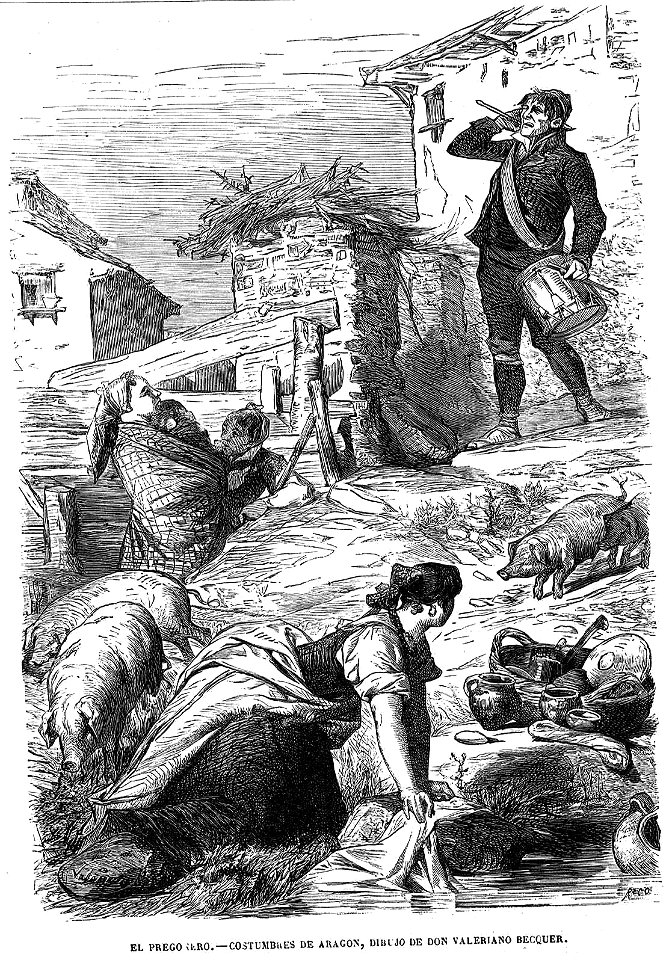 El pregonero, costumbres de Aragón, de Valeriano Domínguez Bécquer