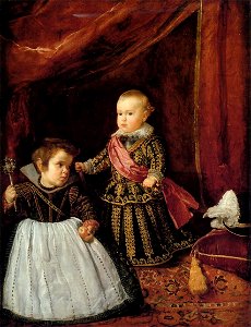 El príncipe Baltasar Carlos con un enano, by Diego Velázquez