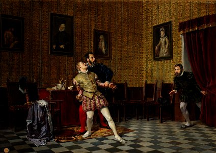 El príncipe don Carlos y el duque de Alba (Museo del Prado). Free illustration for personal and commercial use.