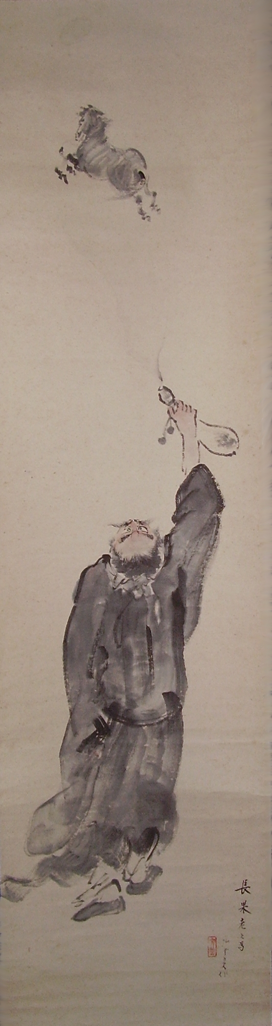 Elder.Zhang.Guo.decanting.a.horse.detail.of.painting.working.print
