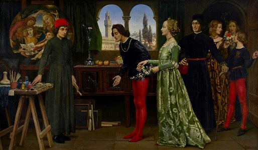 Eleanor Fortescue-Brickdale - Botticelli's Studio. Free illustration for personal and commercial use.