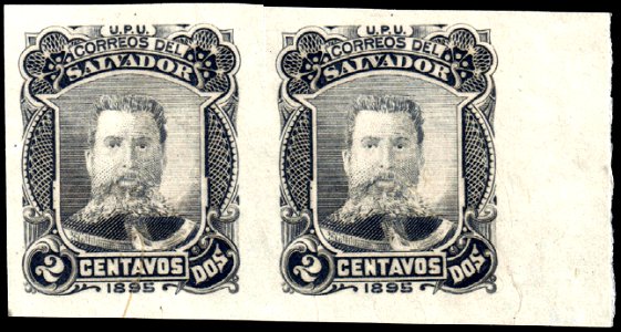 El Salvador 1895 2c Seebeck Ezeta essay pair grey