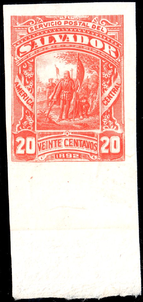 El Salvador 1892 20c Seebeck essay red